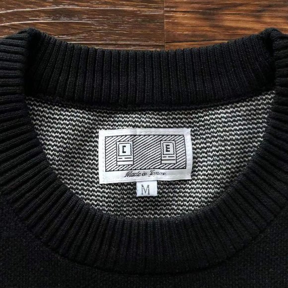 Cavermpt Black Long Sleeve Hoodie White Raven Loose Dropped Shoulders - Picture 11 of 13